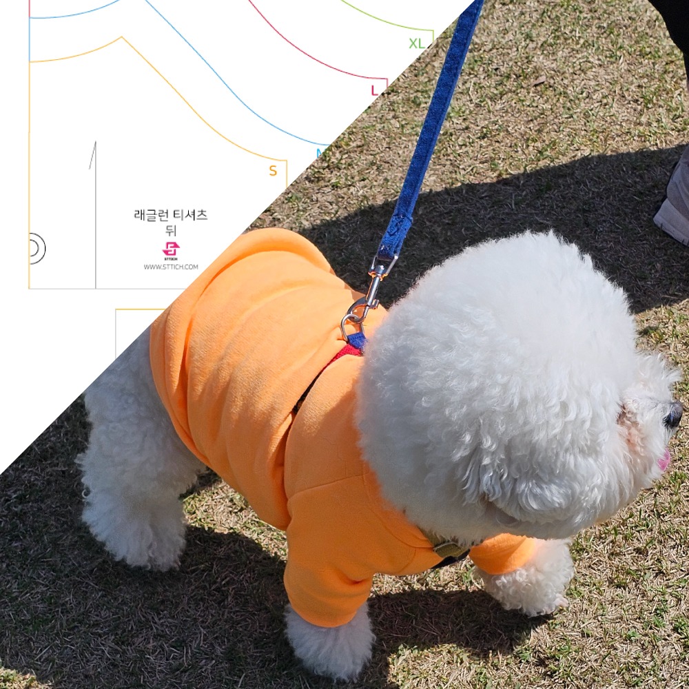 강아지옷 레글런 티셔츠 패턴 파일 PDF